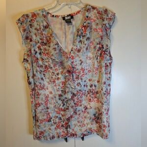 DKNY Colorful Abstract Sleeveless Top Size XL